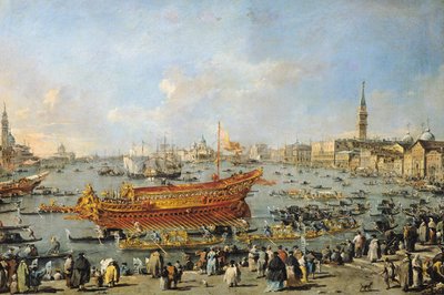 1766-70年の昇天の日のリドへの「ブセンタウルス」の出発 作： Francesco Guardi